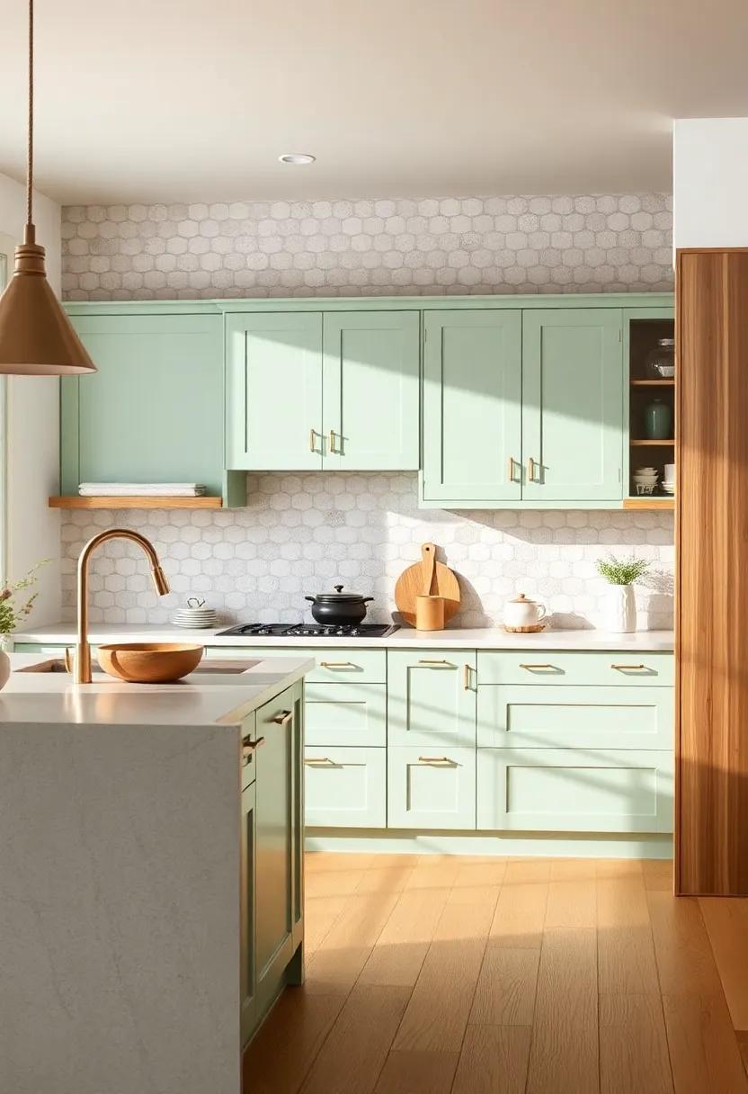 Muted Seafoam ​and Natural Pine: Capture‌ a beachy ⁢vibe by blending muted seafoam⁣ cabinets‍ with ‌natural‍ pine for a bright⁣ and airy ​kitchen‍ design