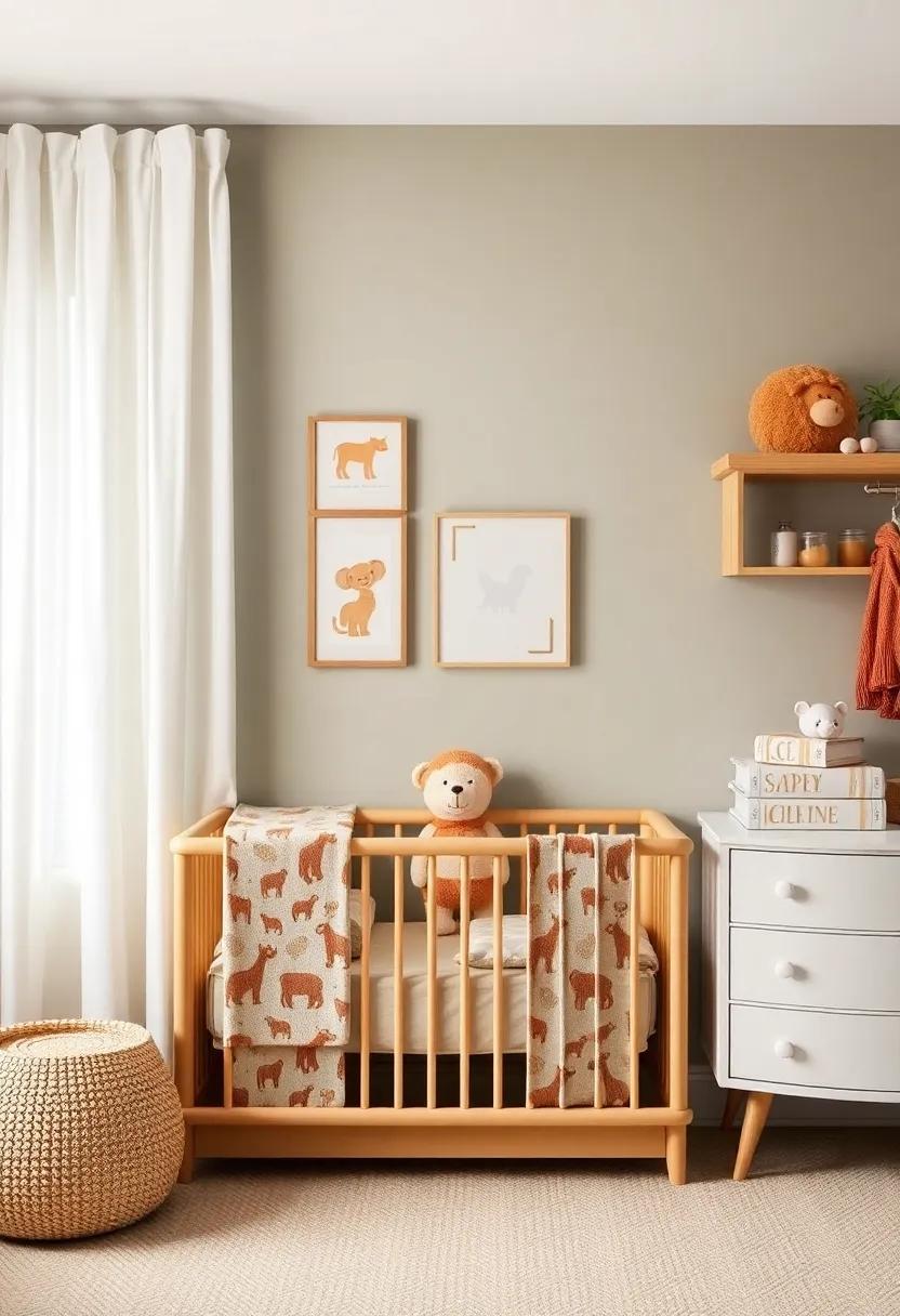 Sweet Safari: Use fun⁣ safari animal prints, earthy colors, and playful textures to make your nursery feel like an adventurous getaway for your little ​explorer
