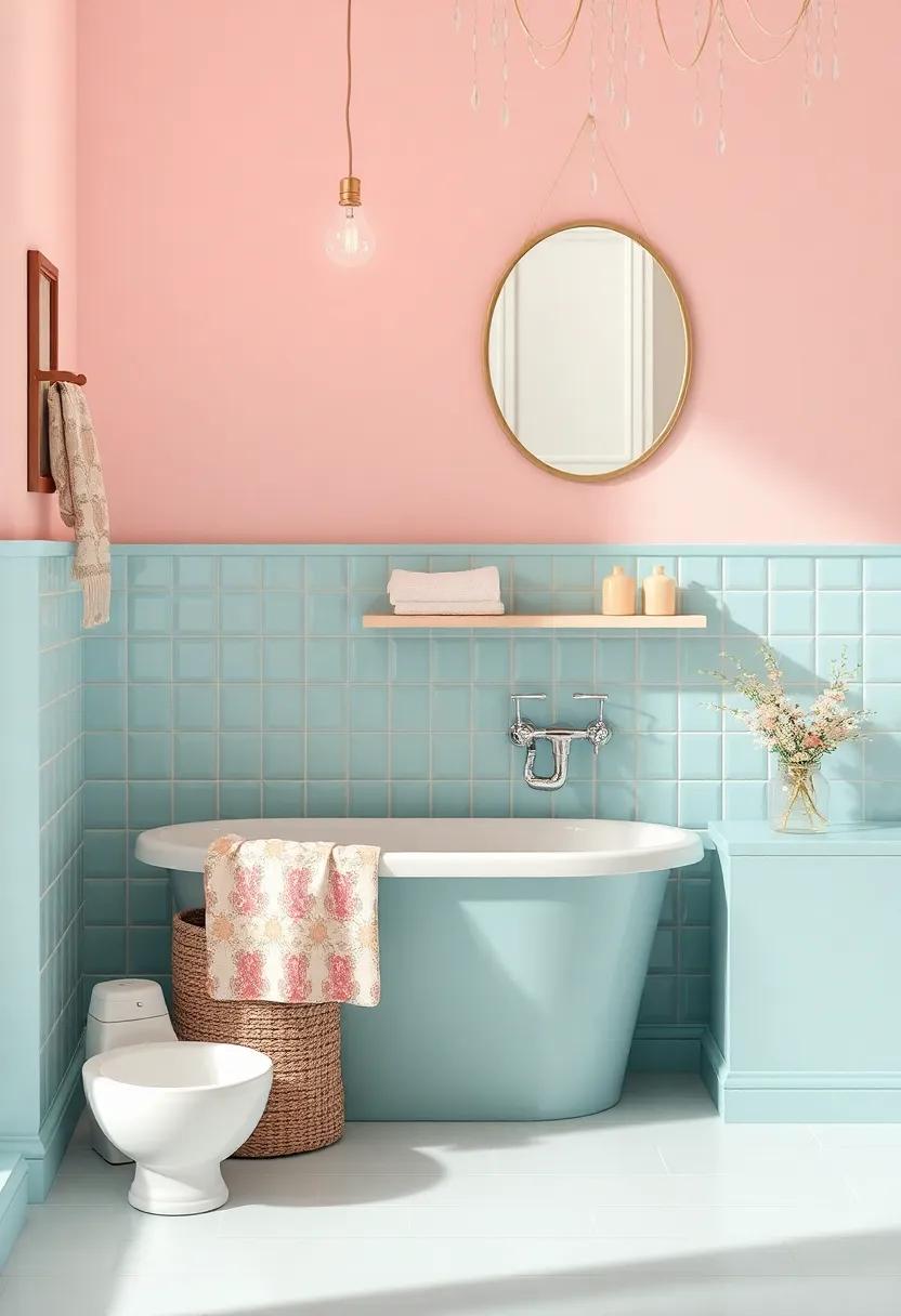 Embracing ‍Vintage Charm with Soft Pastel Bathroom Decor Essentials