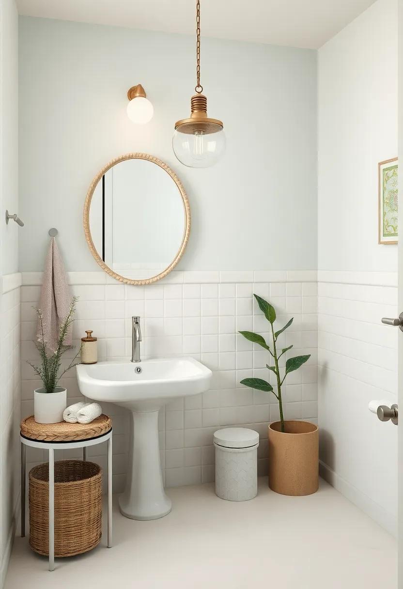 the Magic of Upcycled Vintage Decor​ in Soft Bathroom Tones