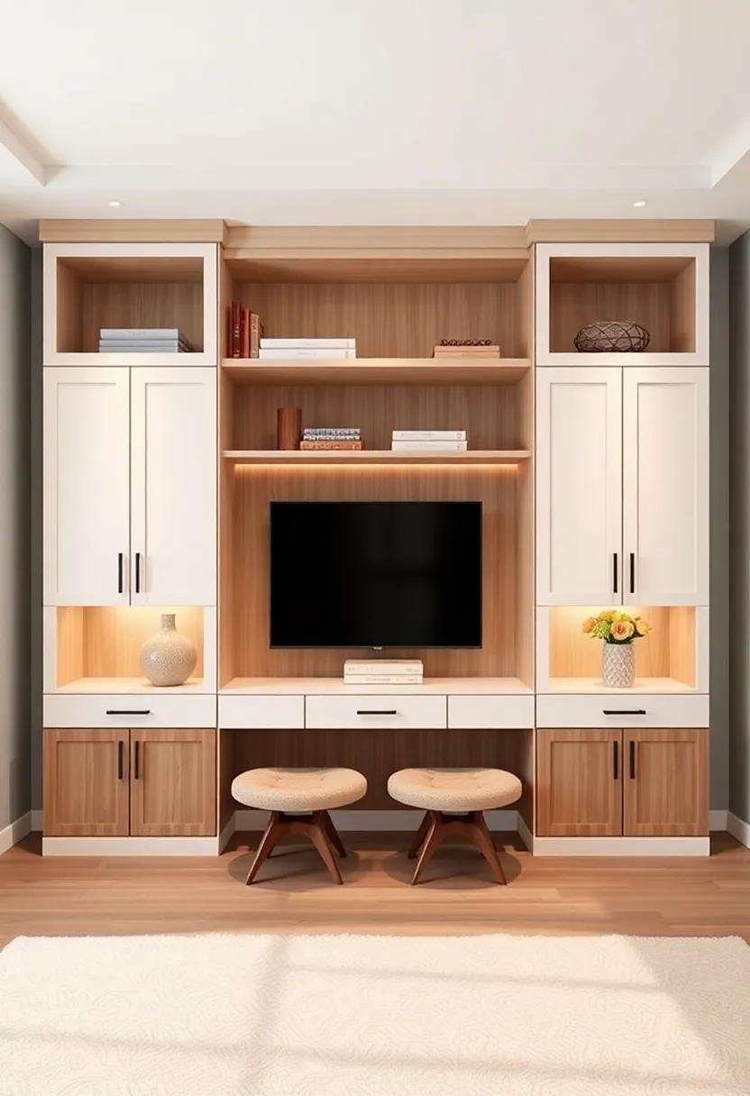 Built-In Wall Cabinetry: ‌Design ‌custom built-in cabinets to seamlessly blend storage with your⁤ room’s architecture while catering⁢ to your personal style