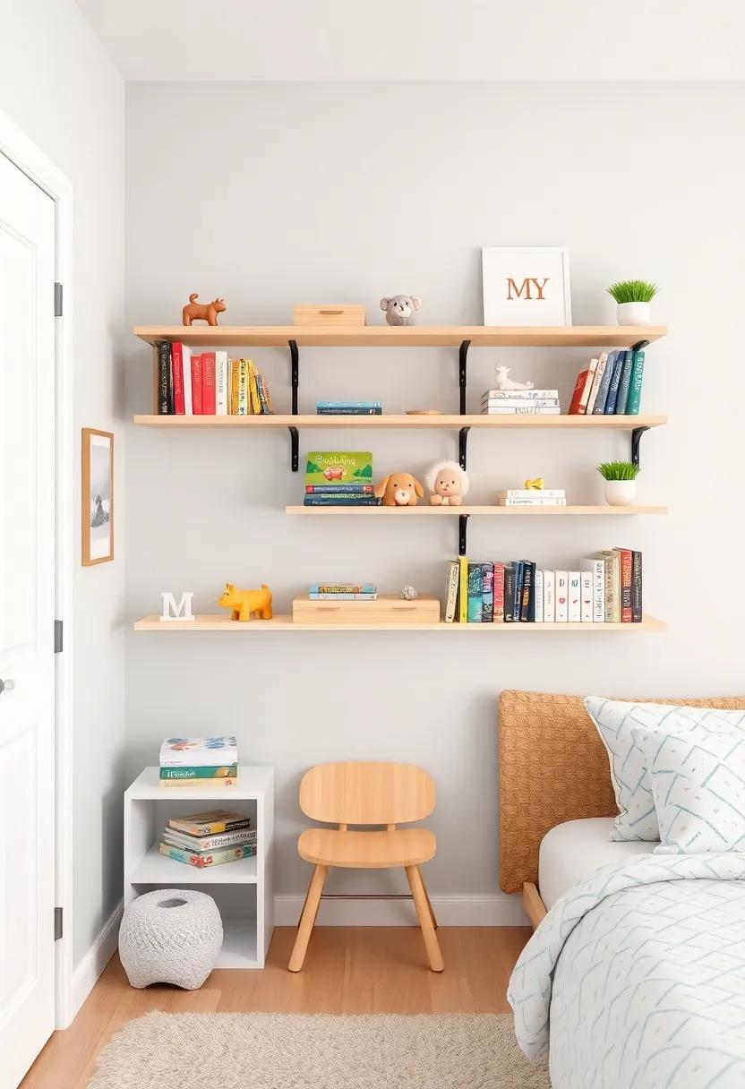 Child's Wallroom: ⁢Create ⁣a‍ kid-friendly space with ⁢wall-mounted shelves for toys and books, promoting organization while⁢ allowing for ‍creativity to flourish