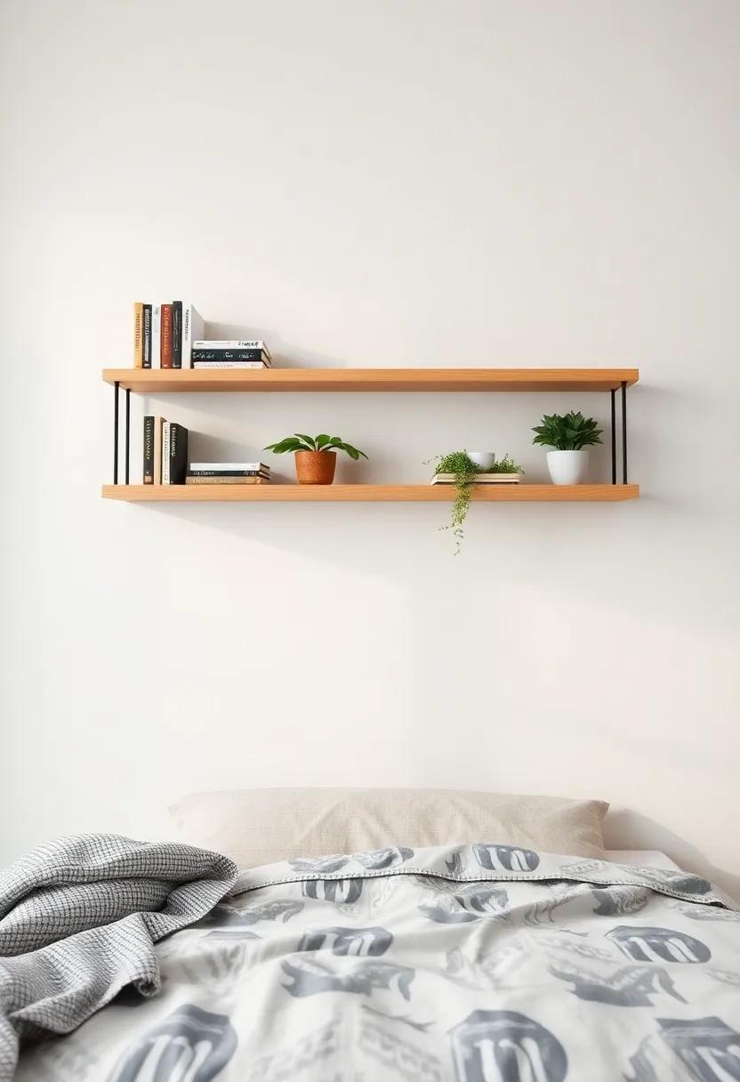 Floating‍ Shelves: ⁢Create a chic display ⁤while saving‌ floor ‌space‍ by installing floating shelves to showcase books, plants, ⁢or decorative items