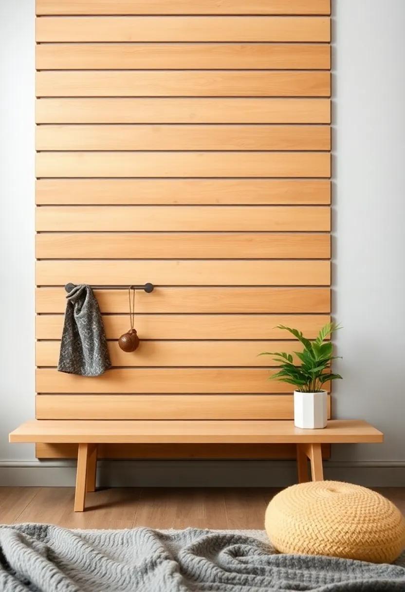 Slatted ⁢Wood Wall Panels: use slatted wood panels to create a ‍stylish surface⁢ for hanging items while ​adding texture to your walls