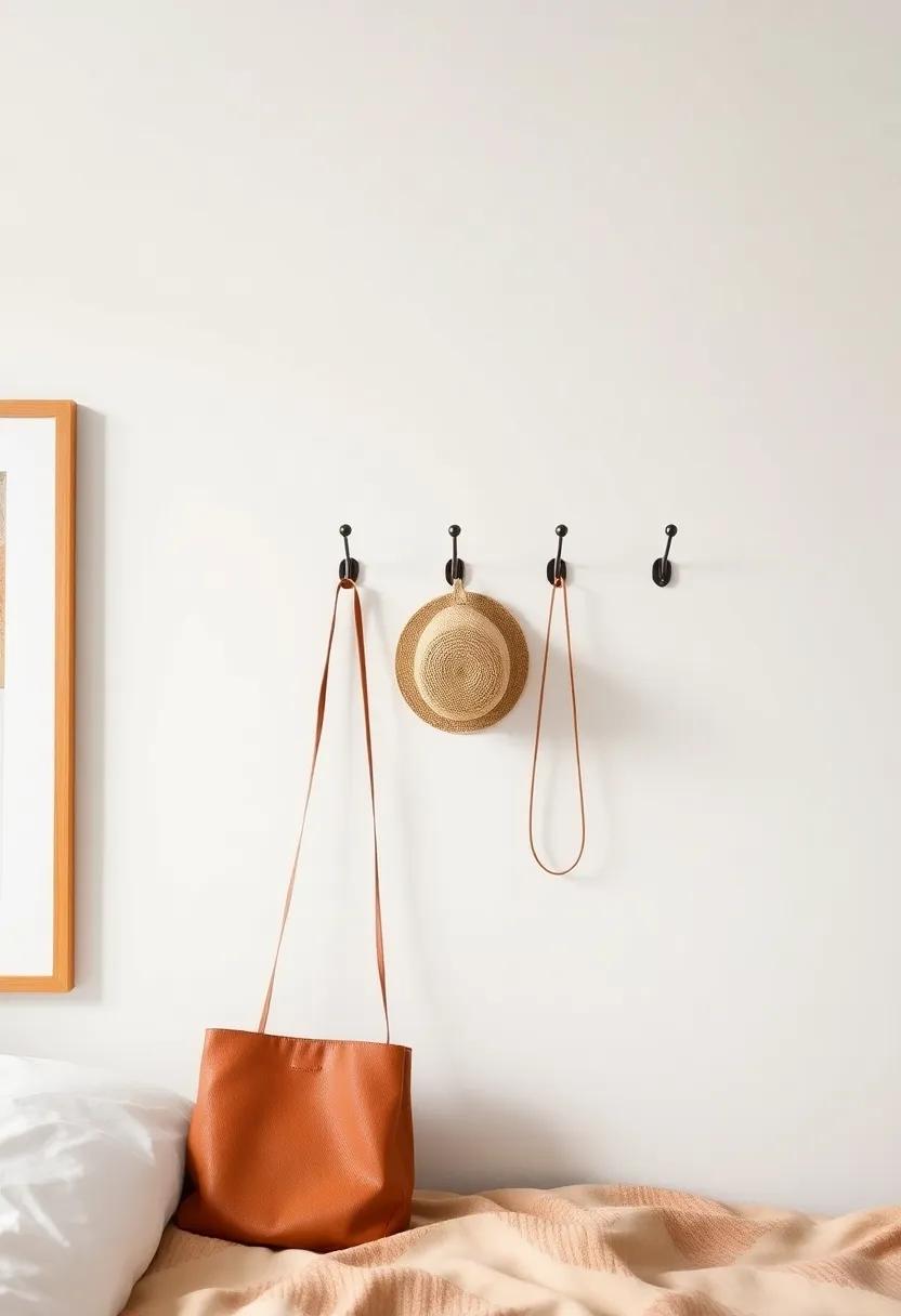 Wall-Mounted Hooks:‍ Install decorative hooks to​ hang handbags, ‌jewelry, or hats, functioning⁤ as​ both storage​ and⁢ art on your ⁤walls