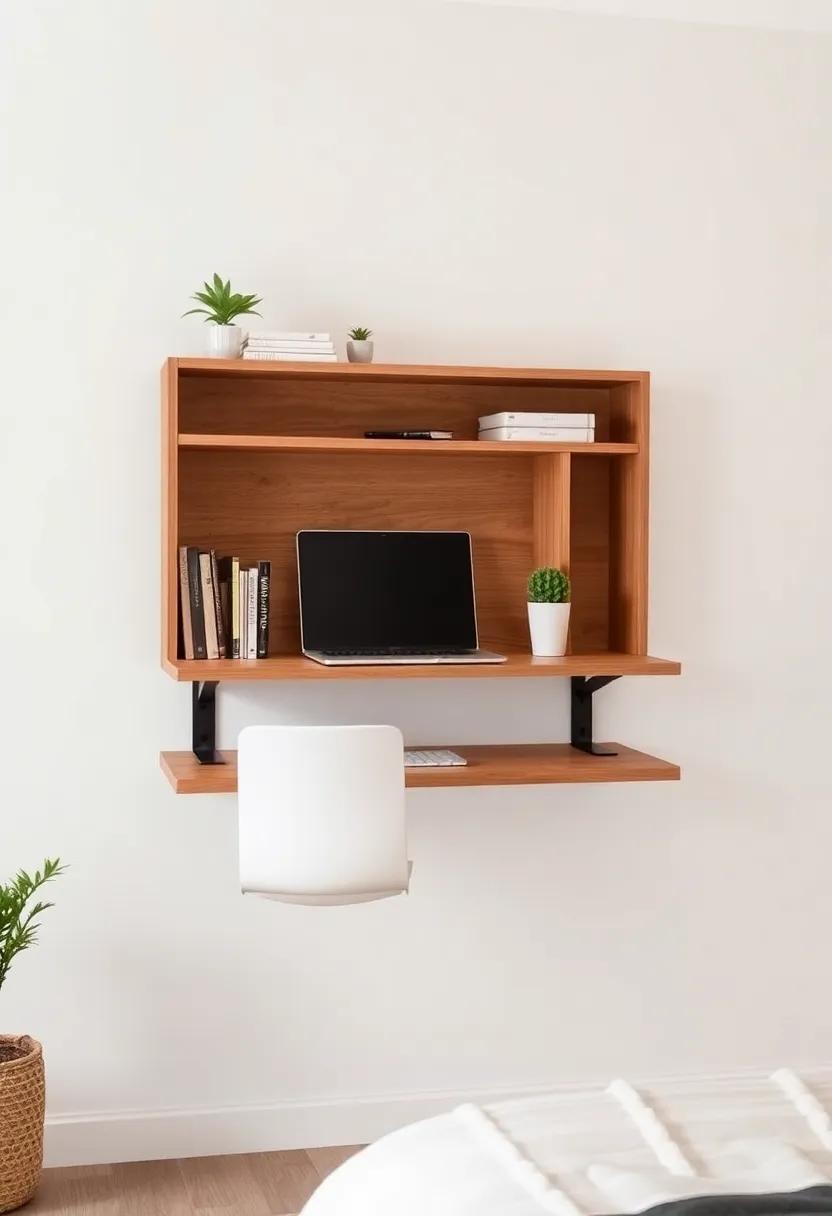Wall-Mounted Desks: For those who work​ from home, a wall-mounted desk offers a ⁤functional workspace that can easily ⁤be folded ‍away when⁣ not in use