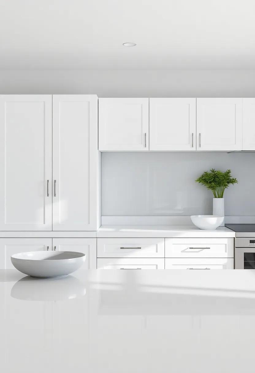 Reflective Surfaces:⁢ use mirrors or shiny finishes in decor to bounce light around the kitchen, drawing attention to the beauty of both white cabinets and gray walls