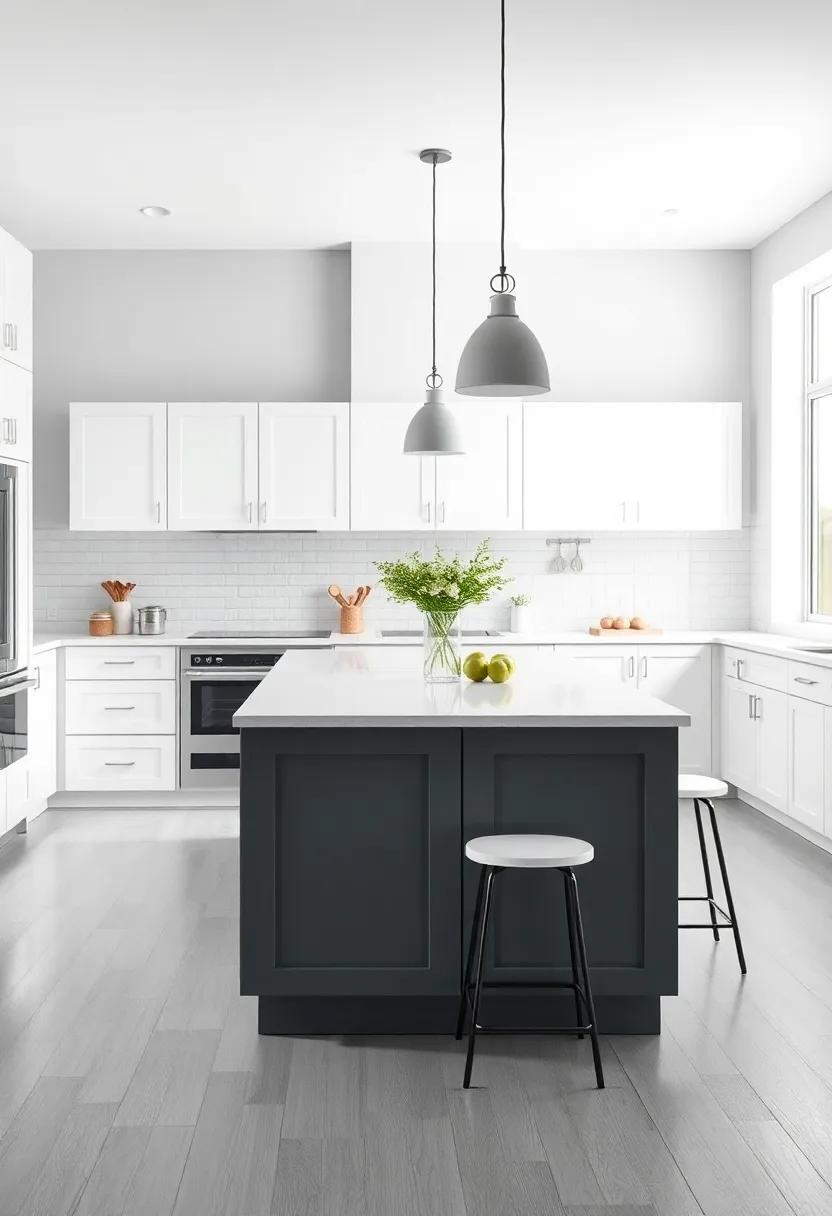 Innovative Utilization: Consider a kitchen ⁣island with a contrasting color, bringing an‌ added layer of interest between white cabinets and gray walls