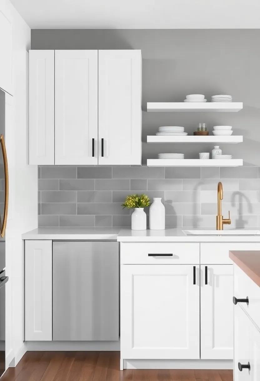 Bold Hardware: Opt ​for matte black or brushed gold cabinet handles and knobs to create ⁣striking accents that​ pop ‍against both white and gray