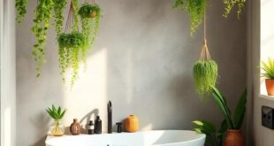 25 Inspiring Boho Bathroom Decor Ideas Featuring Lush Hanging Plants