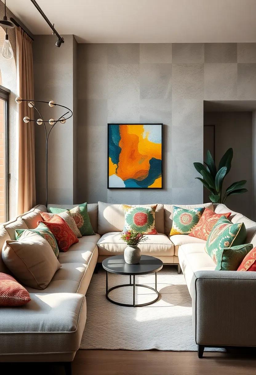 Colorful art cushions: Showcase local artists by opting for cushions featuring colorful, artistic prints that brighten your space