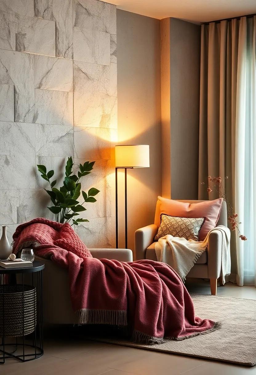 Cozy reading nook: Set up a corner with a soft armchair, a good lamp, and a collection of plush blankets and pillows for maximum comfort