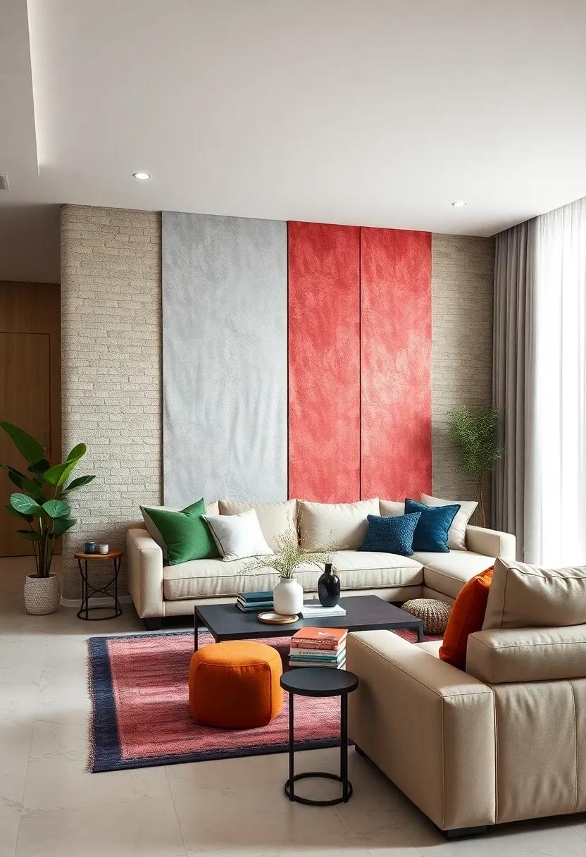 Textured wall panels: Consider adding felt or fabric panels to walls for not only style but also sound absorption