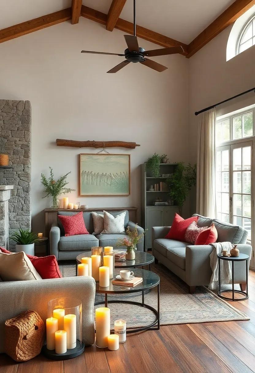 Candlelight: Incorporate⁤ candles in various shapes and sizes,‍ creating a warm,​ inviting ⁤glow that enhances⁣ the cozy atmosphere