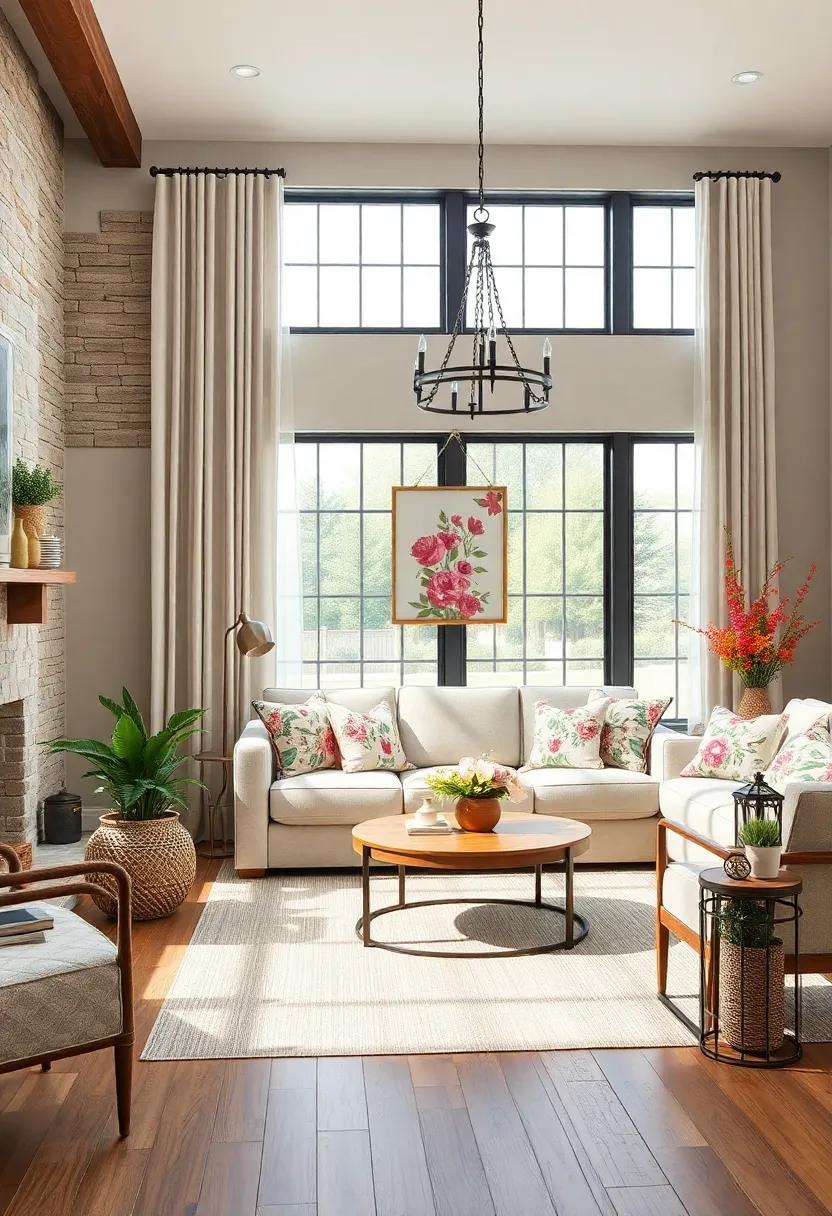 Country Floral Prints:⁢ incorporate country floral prints through ​curtains,throw pillows,or wall art ​for a touch of whimsy‌ and charm