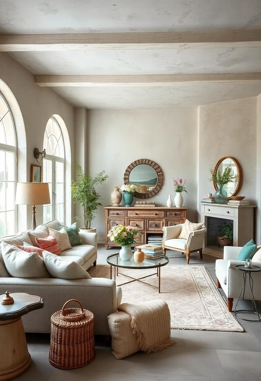 shabby Chic Decor: Add elements of shabby⁢ chic decor,such as​ a distressed sideboard or a ‌vintage⁣ mirror,to‍ enhance⁤ the quaint ​appeal