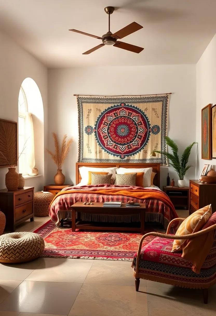 Bohemian Vibes: Create an eclectic‌ haven by mixing patterns, colors, and textures⁤ with throw pillows, rugs, and wall tapestries