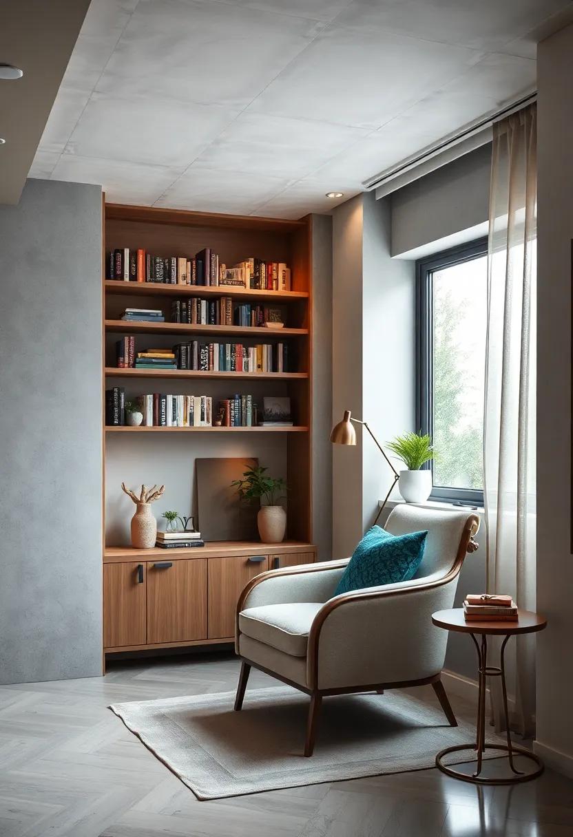 Cozy Reading Nook: Designate a corner with a comfortable chair, soft lighting, and bookshelves to create your personal retreat