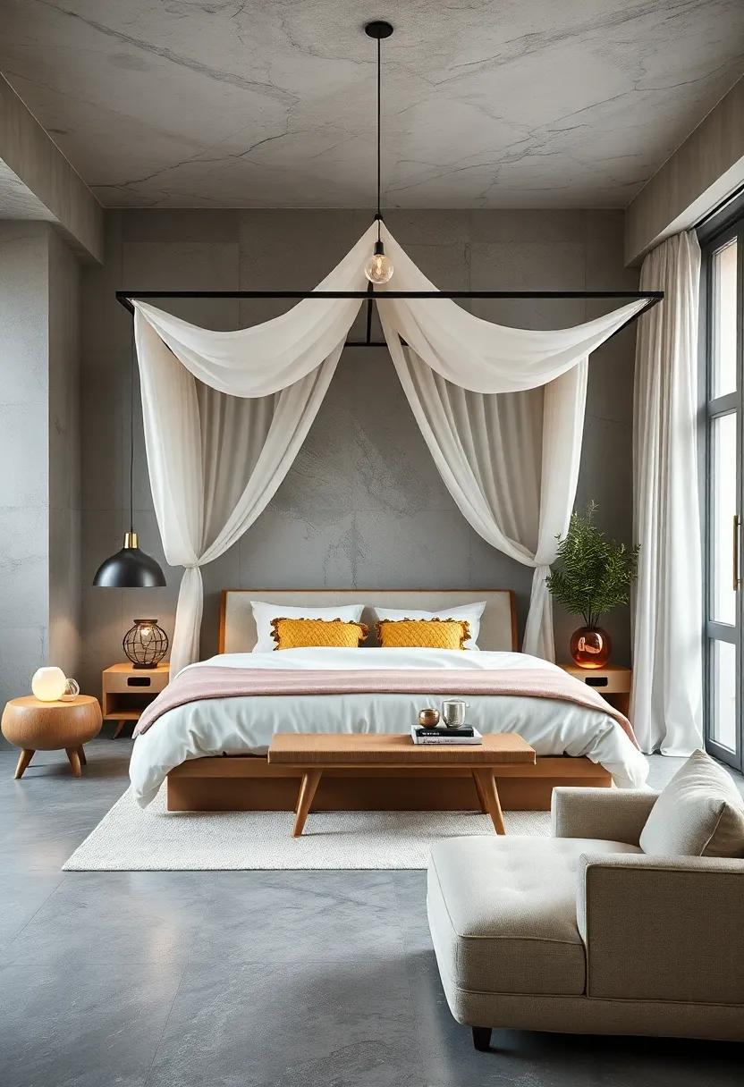 Elegant Canopy Bed: Elevate your sleeping quarters with a‌ canopy bed dressed in light, airy fabrics for a touch of‌ romance