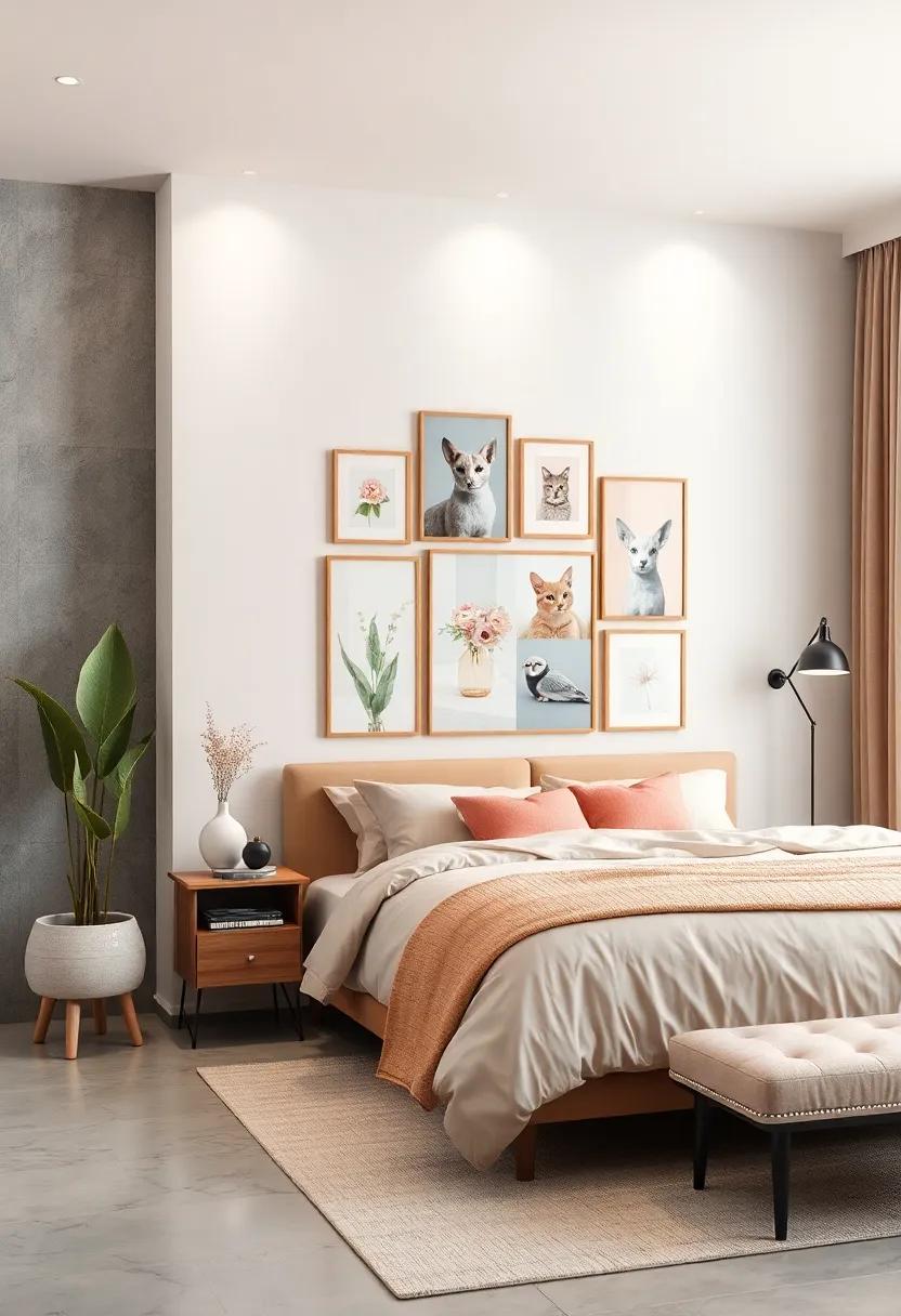 Personalized Artwork: Create a gallery wall featuring your own pastel-themed photography or artwork to showcase your creativity