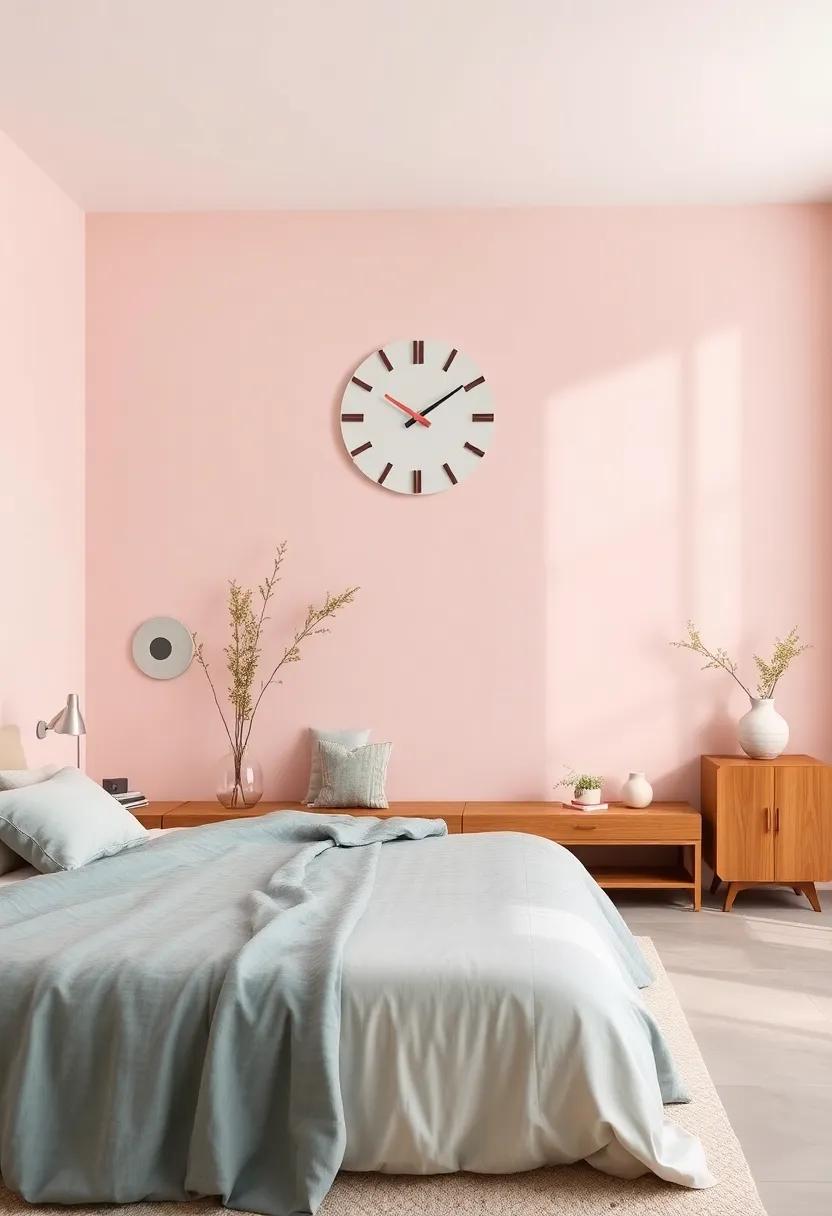 Charming Accent Wall Clock: Add a unique pastel wall clock that not only tells time but also enriches​ your decor