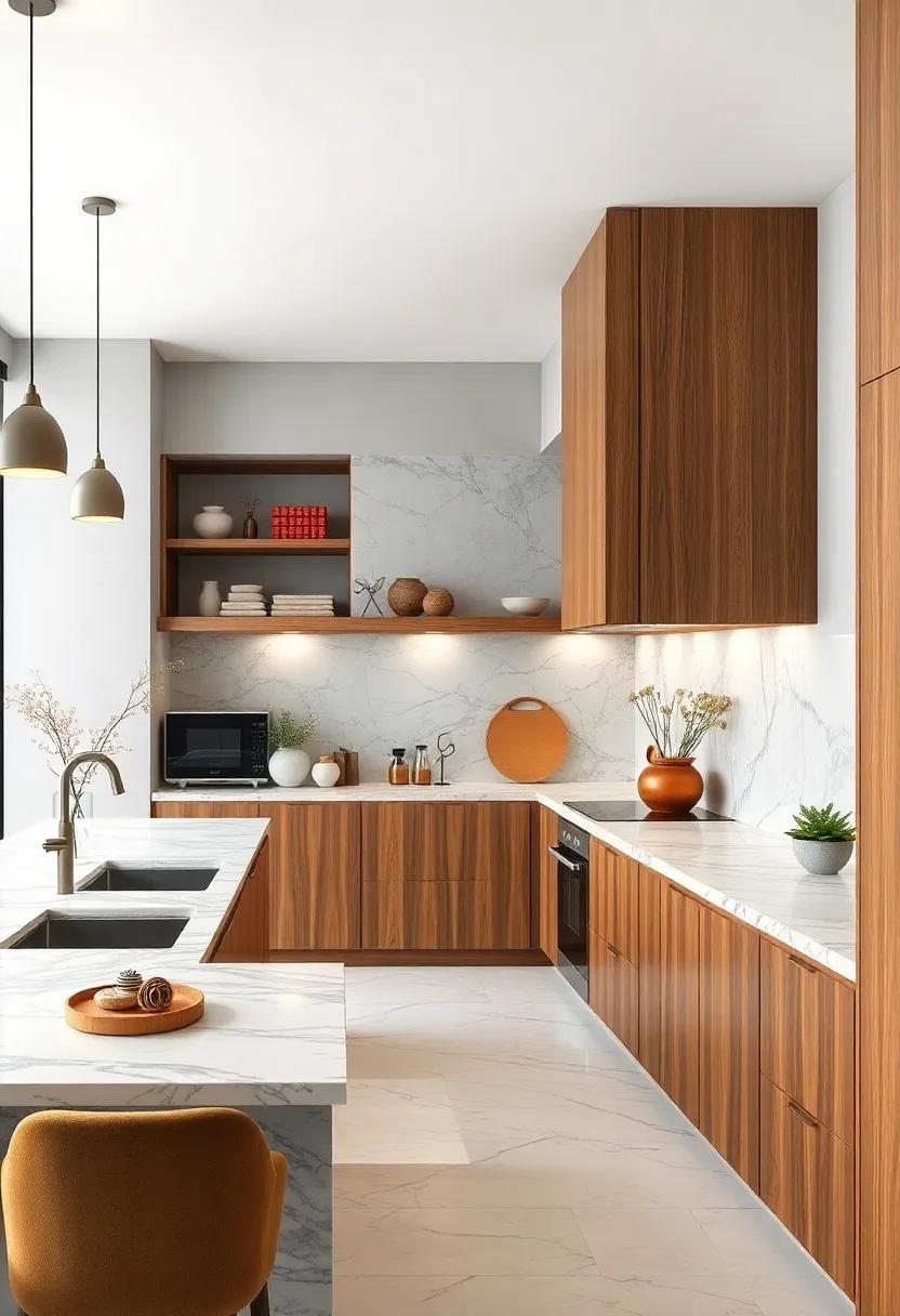 Combine marble with natural wood accents for a warm and inviting aesthetic that balances cool ⁤stone with organic textures