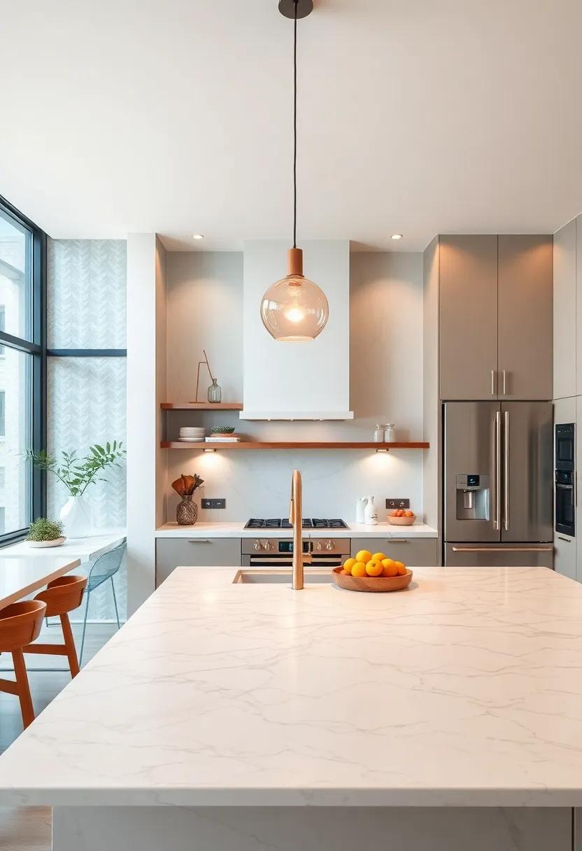 illuminate your kitchen with⁣ pendant lights that showcase the ⁣natural beauty of your marble countertops