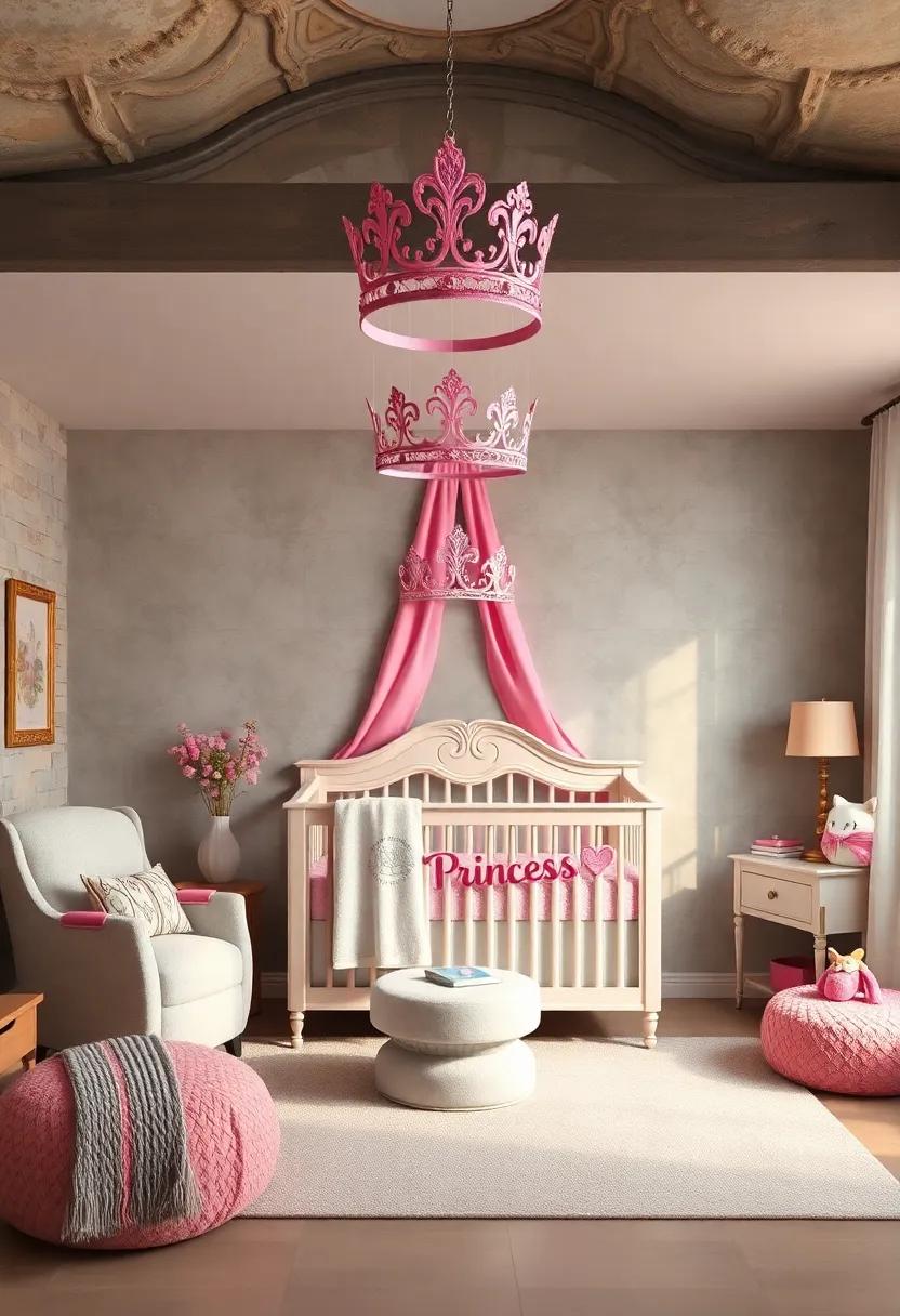 Personalized Princess Crown: Hang a decorative ⁤crown with⁢ your‌ child's name to celebrate their royal status in the ⁣nursery