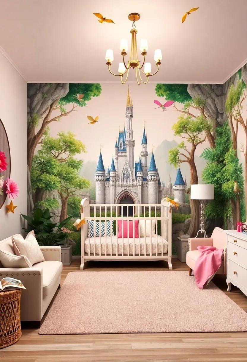 Whimsical Wall Murals: Paint or wallpaper a ⁢mural ⁤featuring enchanted castles, friendly dragons, and‍ magical forests to spark imagination