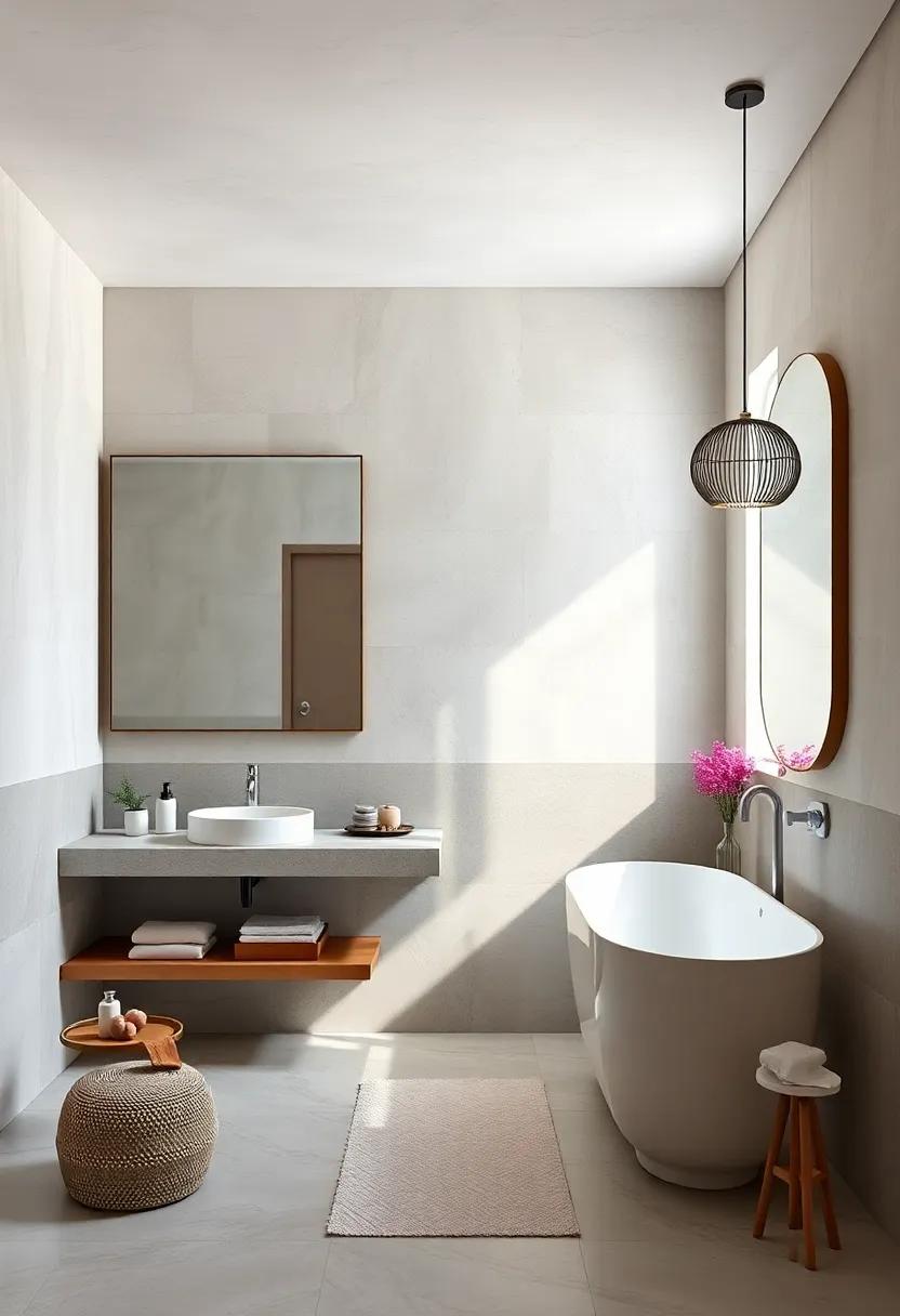 Elegant Mirrors: Hang a large, frameless mirror to reflect light and create the illusion of a larger space