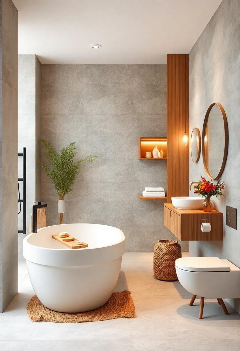 Warm Woods: Incorporate warm wood accents, such as cabinetry or shelves, to add a touch of warmth to the stark minimalist aesthetic