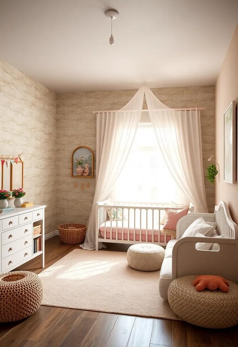 Enchanted Canopy Beds: ⁢Incorporate a canopy over the crib or bed, using sheer fabrics to evoke a sense of coziness and magic