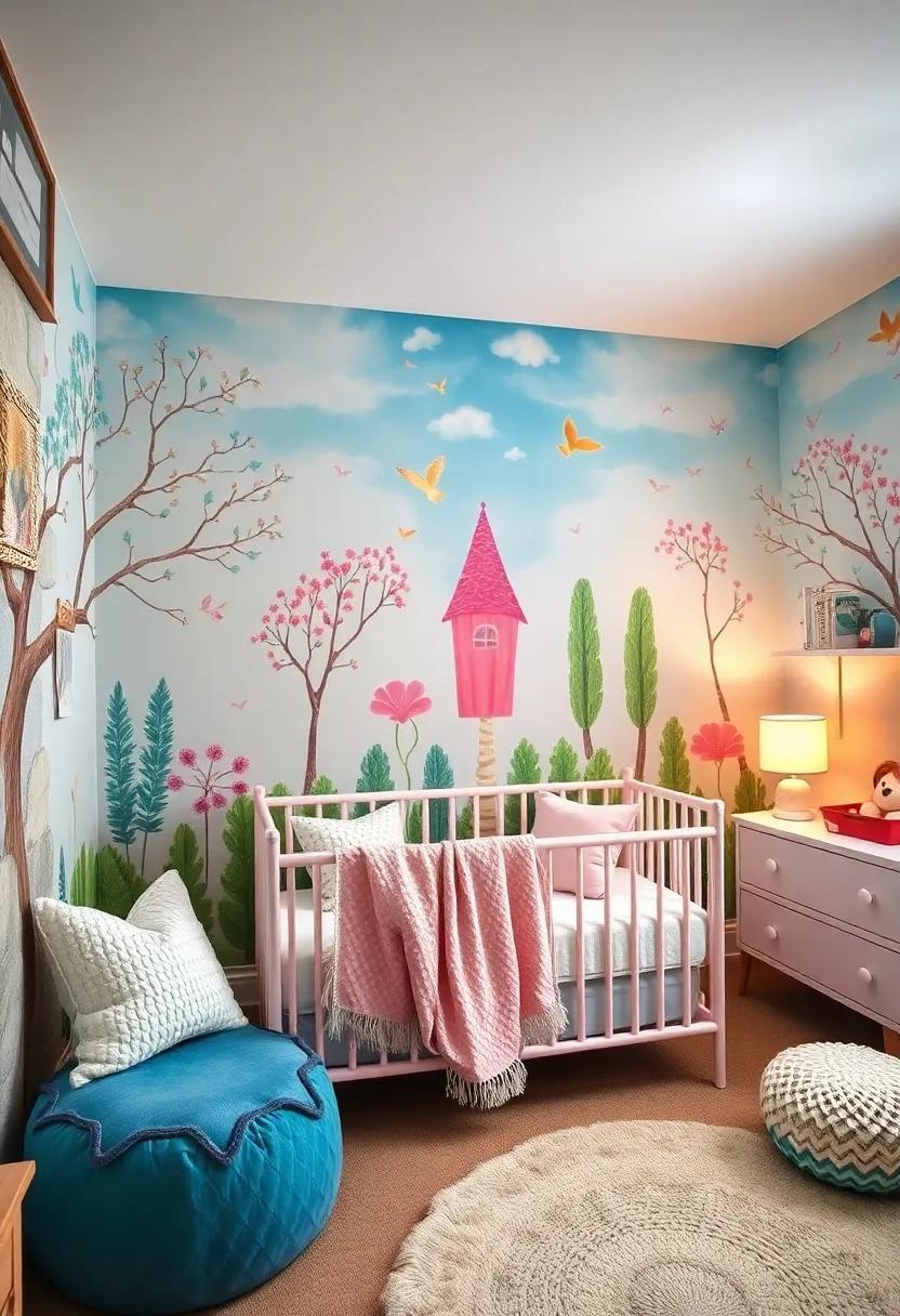 Magical Wall Murals: Transform the walls with whimsical handmade murals depicting fairy ​tales, forests, ⁣or dreamy skies to spark ⁤imagination