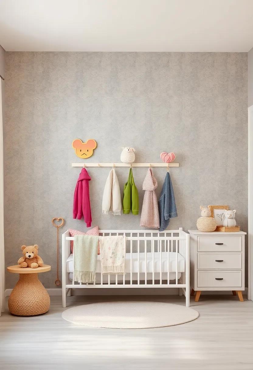 Playful Wall Hooks: Install fun⁣ wall hooks in playful shapes for hanging clothes and⁣ accessories, combining functionality with charm