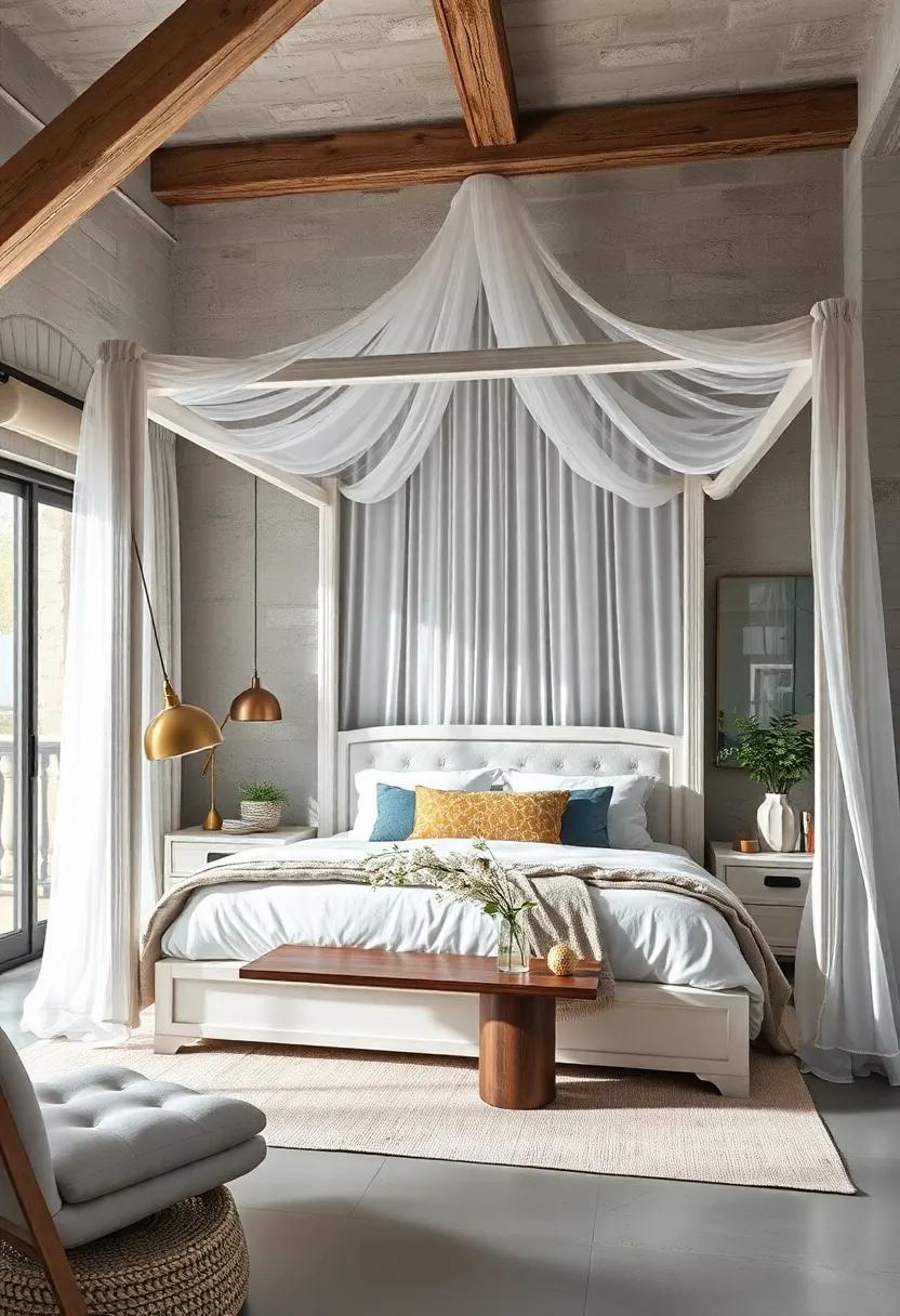Elegant Canopy: Transform your​ sleep sanctuary with a white ⁢wood canopy ‌bed, ⁣draped with sheer fabrics for a dreamy, ethereal ambiance