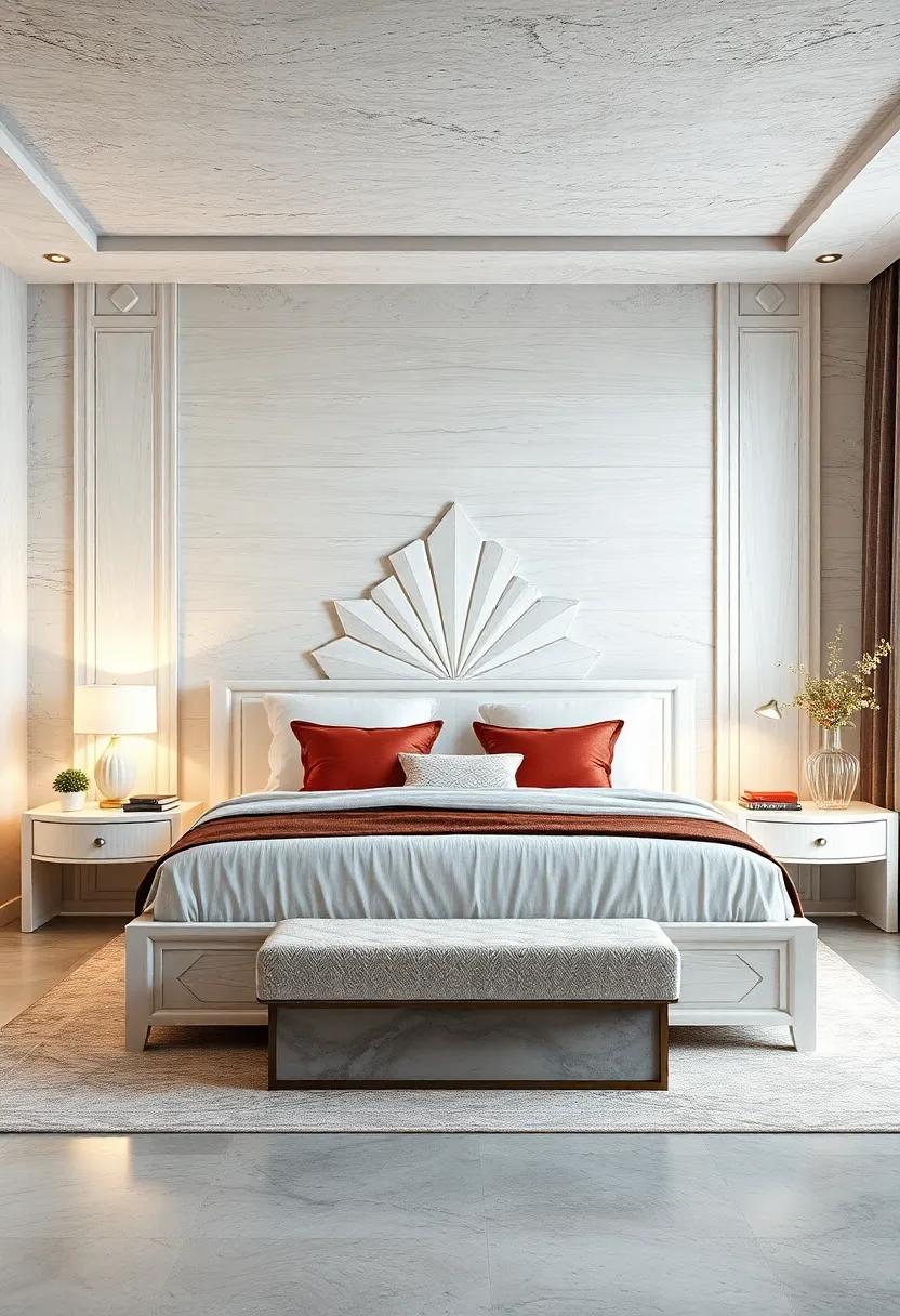 Art Deco Inspiration: A⁢ white ⁢wood bed with bold‍ geometric patterns⁤ can introduce a chic Art⁢ Deco flair,⁣ making ⁢a statement in your bedroom oasis