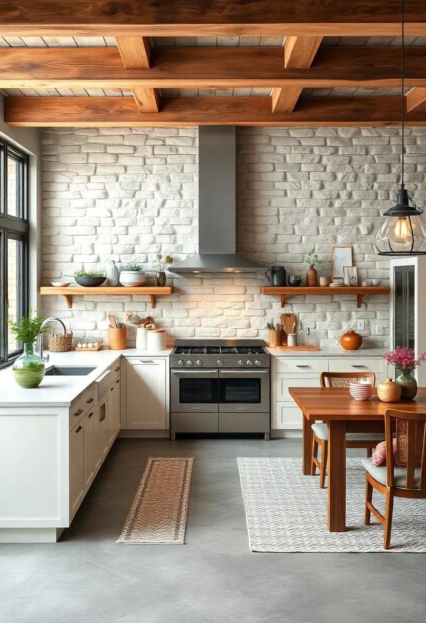 24 Stunning Farmhouse Kitchen Inspirations Featuring Beautiful Stone Walls