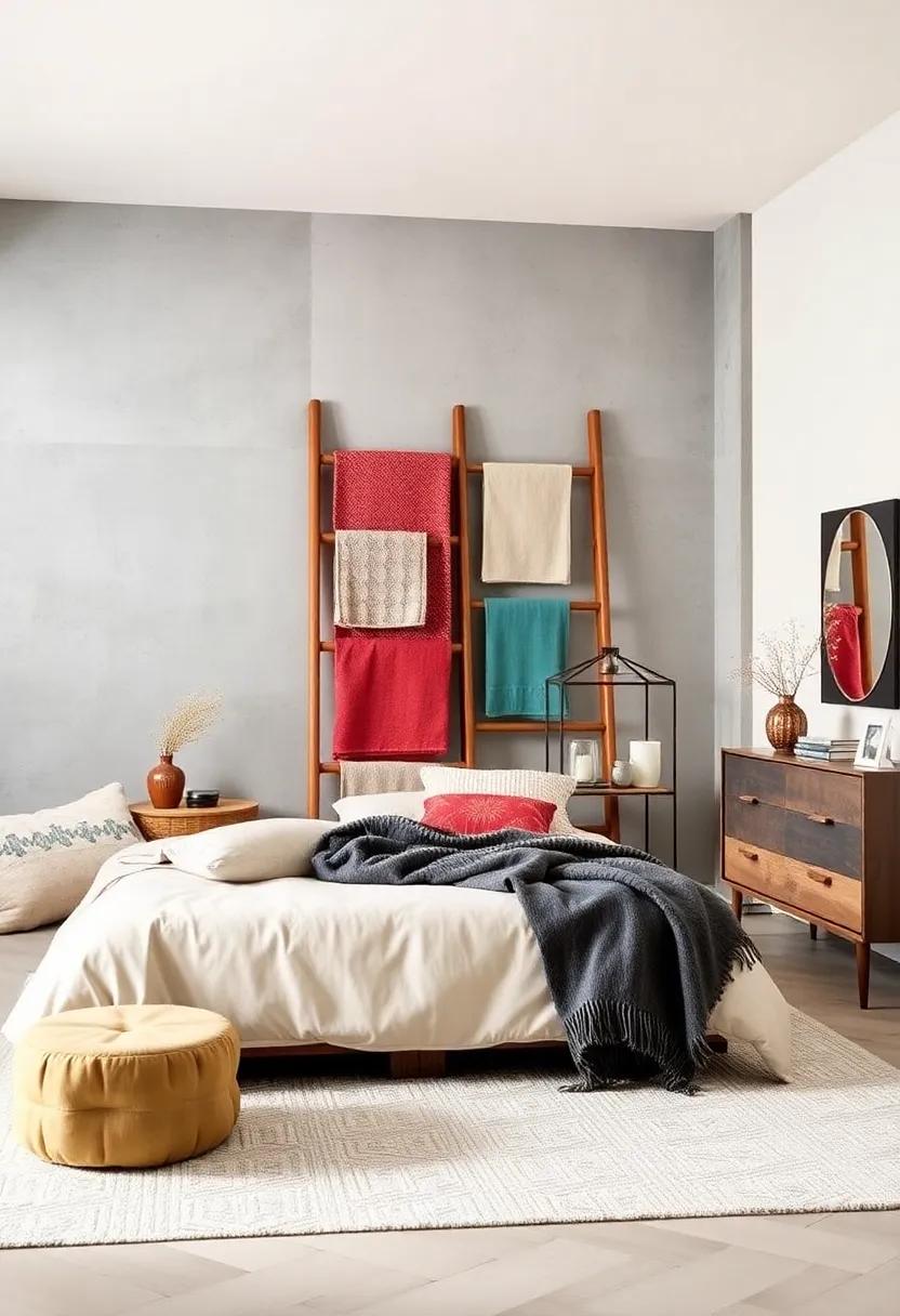 add a⁤ Blanket Ladder: An aesthetically pleasing way⁢ to store your throws, a blanket ladder not only frees up⁤ space but​ also adds a rustic touch to your retreat