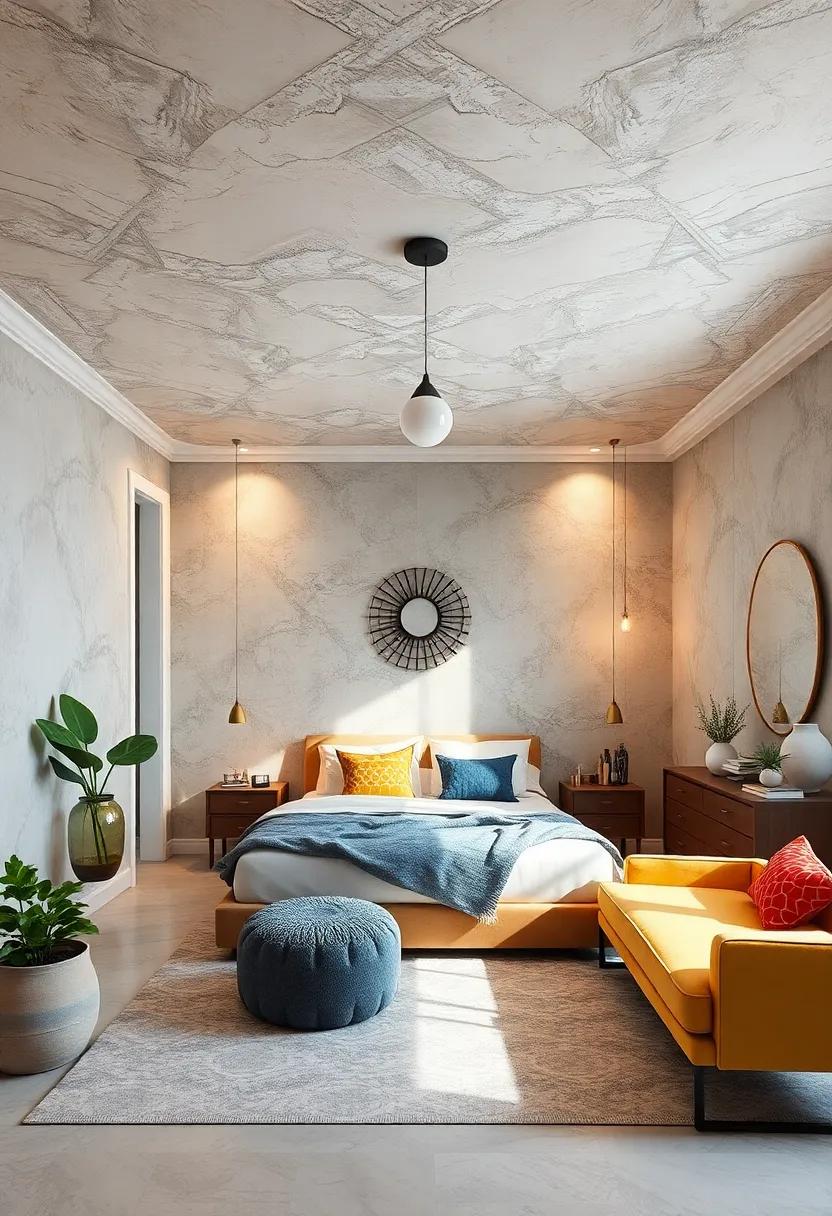 Create a​ Dreamy Ceiling: Paint or wallpaper ⁢your ceiling ⁢with soft colors or patterns to draw the eye ⁢upward and​ add an enchanting feel to ‌your sleeping‌ space