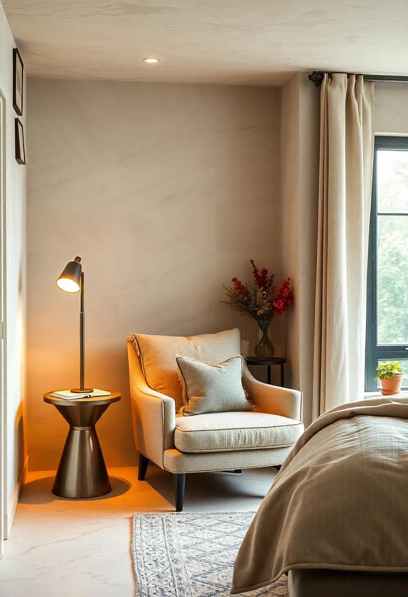 Create a ‍reading Nook: Place a cozy ⁣armchair next to⁤ a small⁢ bookshelf or window, paired with ‍a stylish lamp, ⁣to⁤ establish a peaceful⁤ spot for‍ relaxation⁣ and literary ​escape
