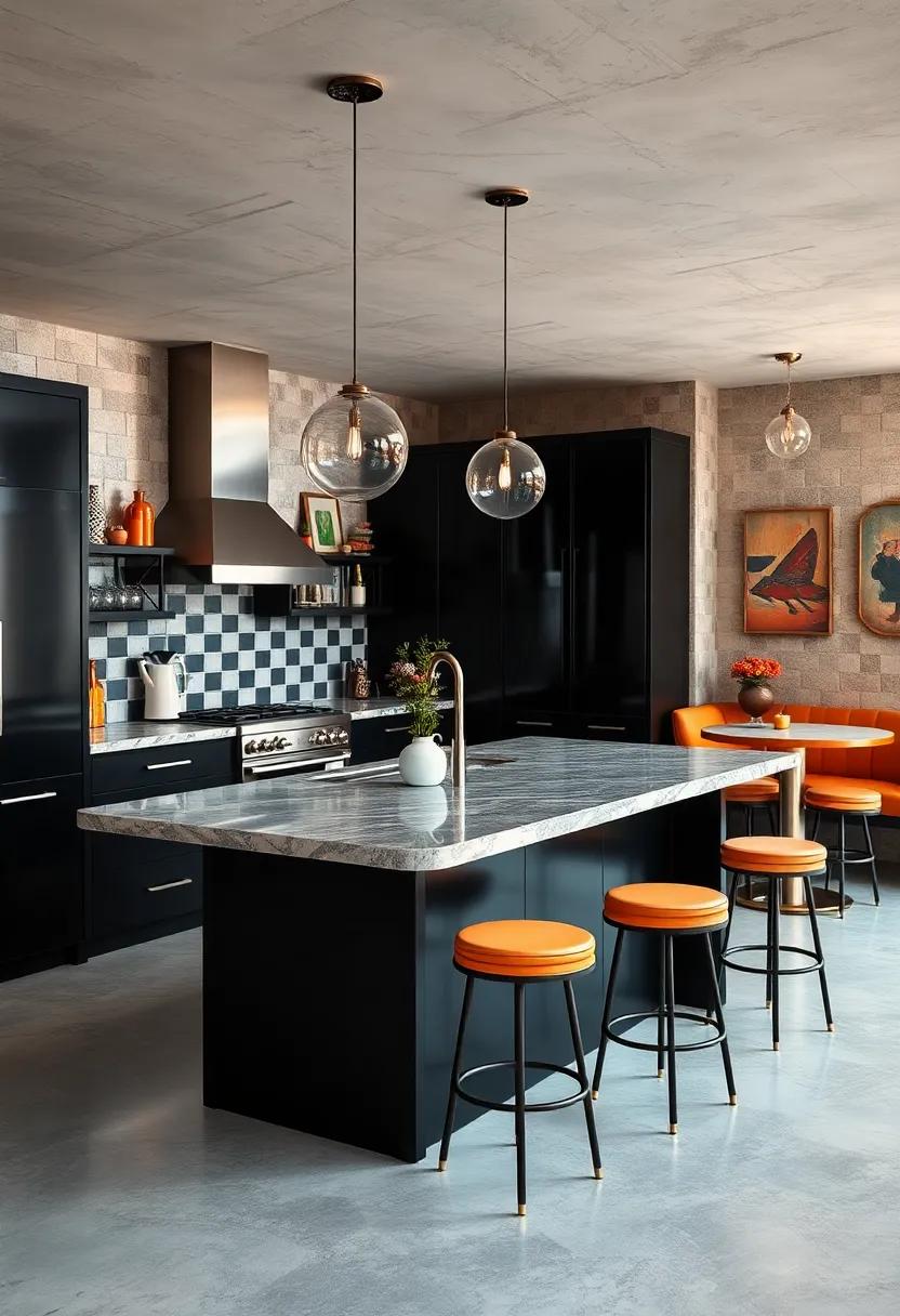 Retro Revival: ⁤A black island that pays homage to vintage diner aesthetics,​ complete with chrome accents and fun seating options for a nostalgic feel