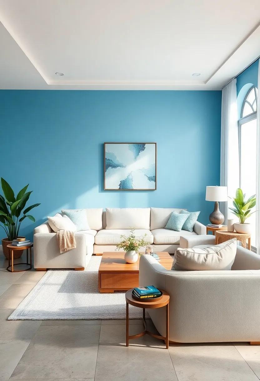 Embrace Serenity with Sky Blue Accent Walls