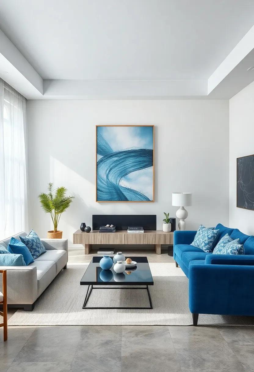 Add depth with a Darker Peir of blue Accent Pieces