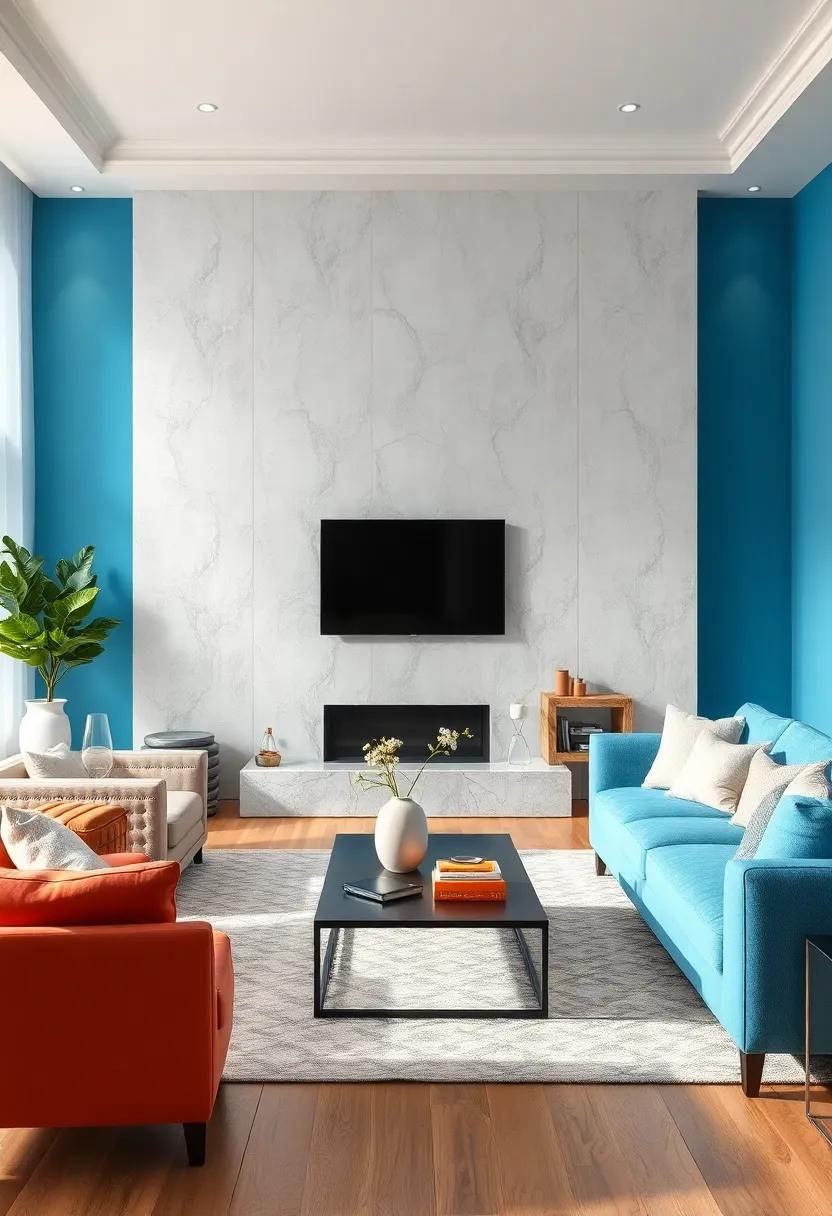 Install a Custom Sky ⁢Blue Feature Wall with Wallpaper