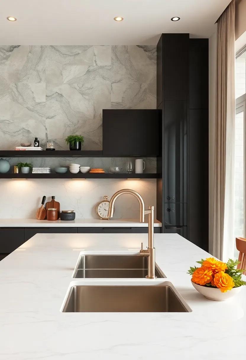 Designer Faucets:​ Choose elegant faucets with innovative features ⁢that serve as both functional tools⁣ and statement pieces ⁣in your kitchen