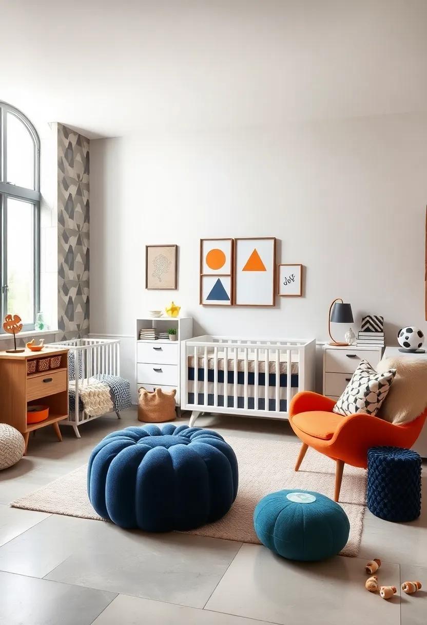 Color Pop: utilize bold accent colors against a neutral backdrop to make playful pieces stand out, creating a fun ​yet chic environment