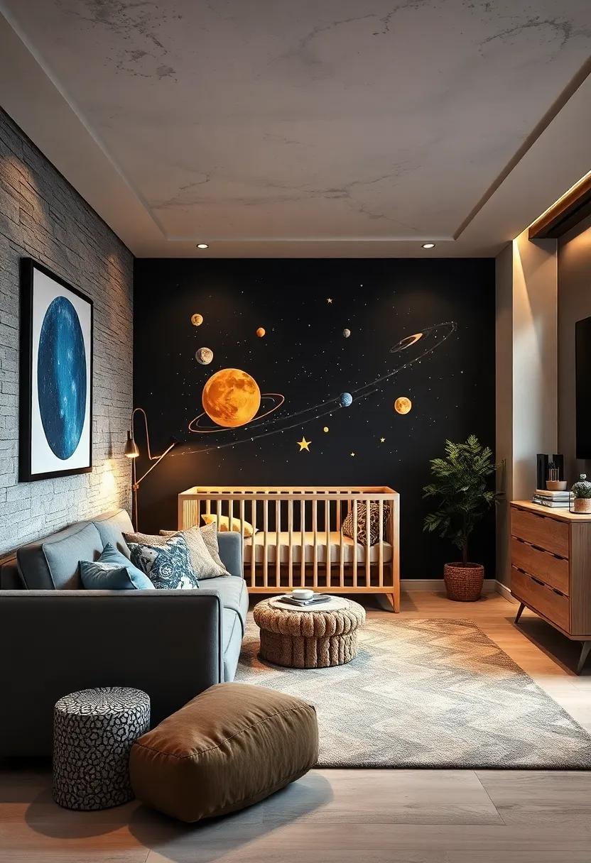 Galactic Retreat: Use dark shades and luminous wall art‍ to create an outer space-themed room that sparks ​curiosity and imagination