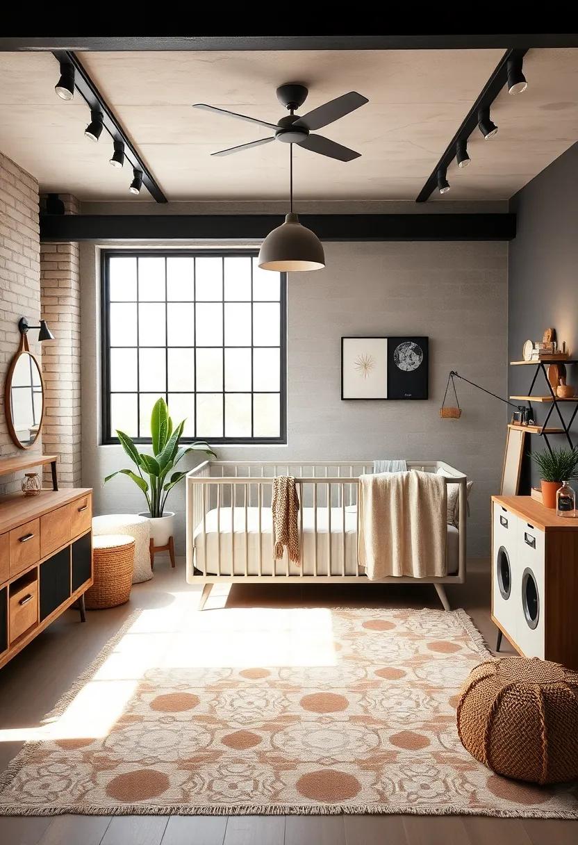 Industrial Chic: Think rustic metal accents ​combined with wooden furniture for a trendy nursery that captures the essence of modern urban living