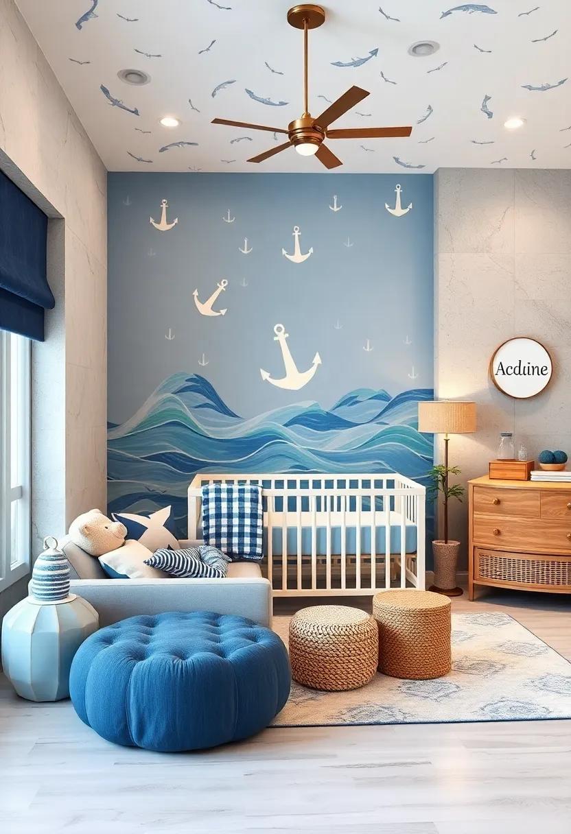 Nautical Adventure: Embrace the charm⁣ of the sea with a⁤ marine-themed nursery featuring soft blues, playful anchors, and calming ocean murals
