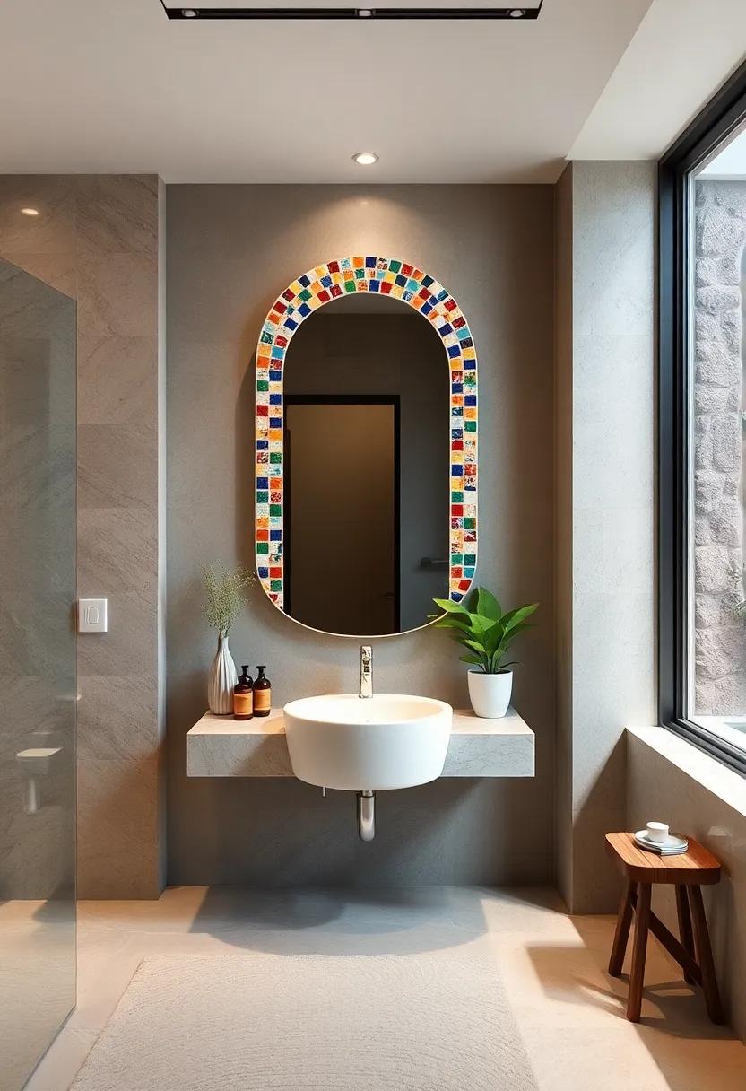 Artful Mosaic Mirror: Bursting with color and charm, this mosaic design transforms an ⁣ordinary space⁤ into a‌ vibrant and artistic haven